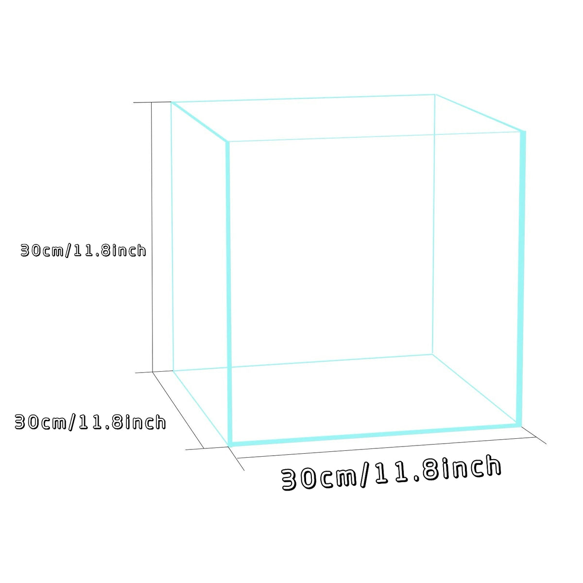 Yi Ding Ultra-Clear Cube Glass Aquarium Tank From 1-25 Gallon Series
