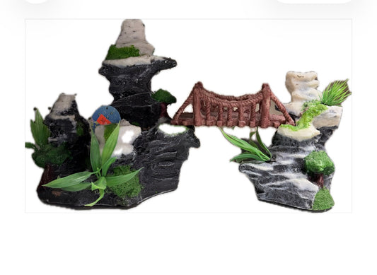 Magicalpets Aquarium Fish Tank Drawbridge Ornament Aquarium Decoration 3pcs Set