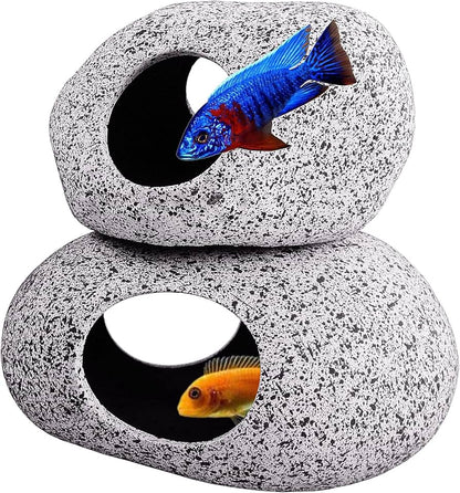 MagicalPet Aquarium Shrimp Betta Fish Hide Stone Cave Hide Breeding Spawning Decorations