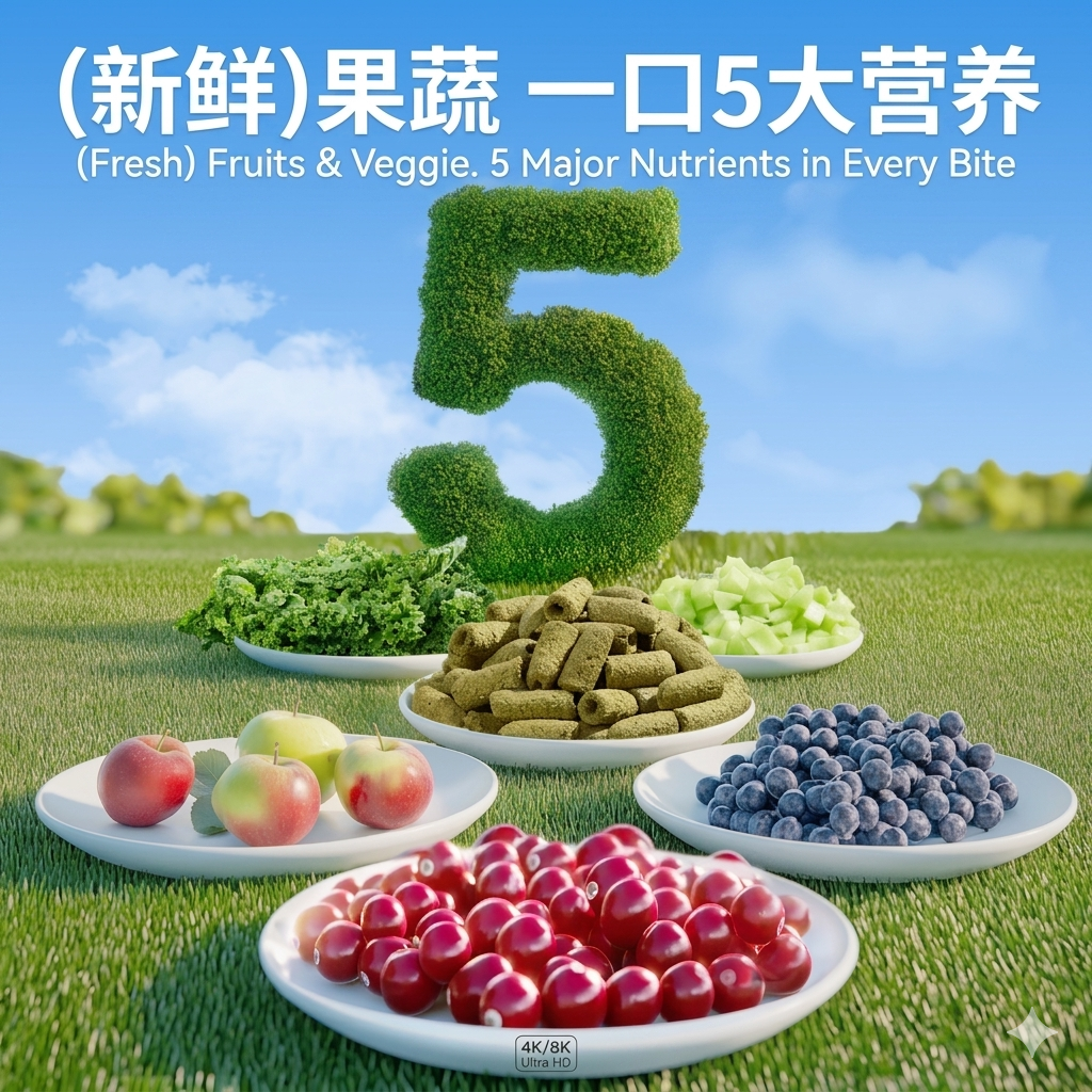 Yee Puff Stick 8-In-1 Grass & Vegetable Blend For Rabbit, Guinea Pig, Hamster & Chinchilla 300g Bucket