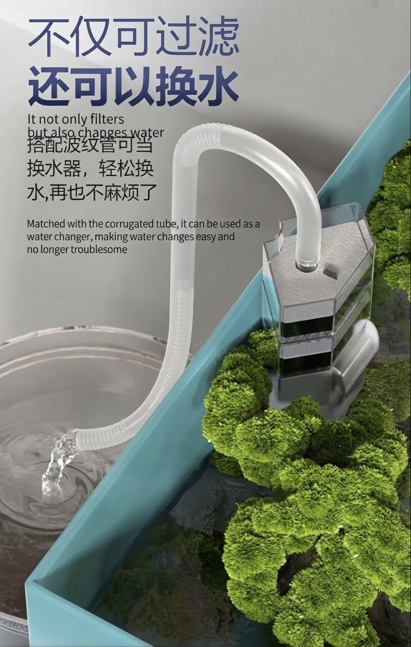 Jeneca Multi-Layer Low-Water Waterfall Filter & Turtle Tank Filter Cleaner XP01C