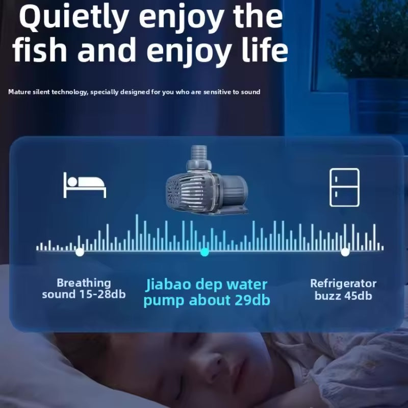 Jebao/Jecod DEP-5000 Aquarium Fish Tank Frequency Conversion Silent Fish Pond Pump Amphibious Circulation Pump (APP Operation)