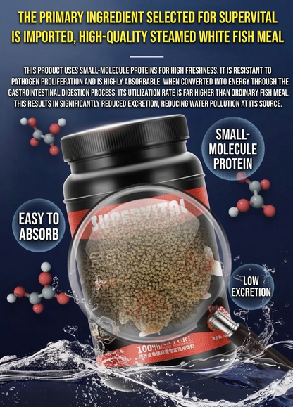 Supervital Goldfish Sinking Pellets-High Protein Color&Head Growth Fish Food(700g)