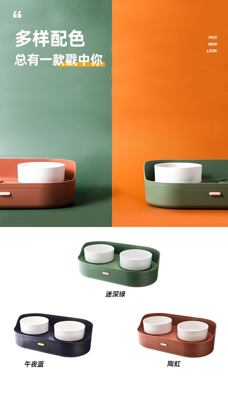 Hoopet Pet feeding Station With Elevated Pet Bowls With Food Storage