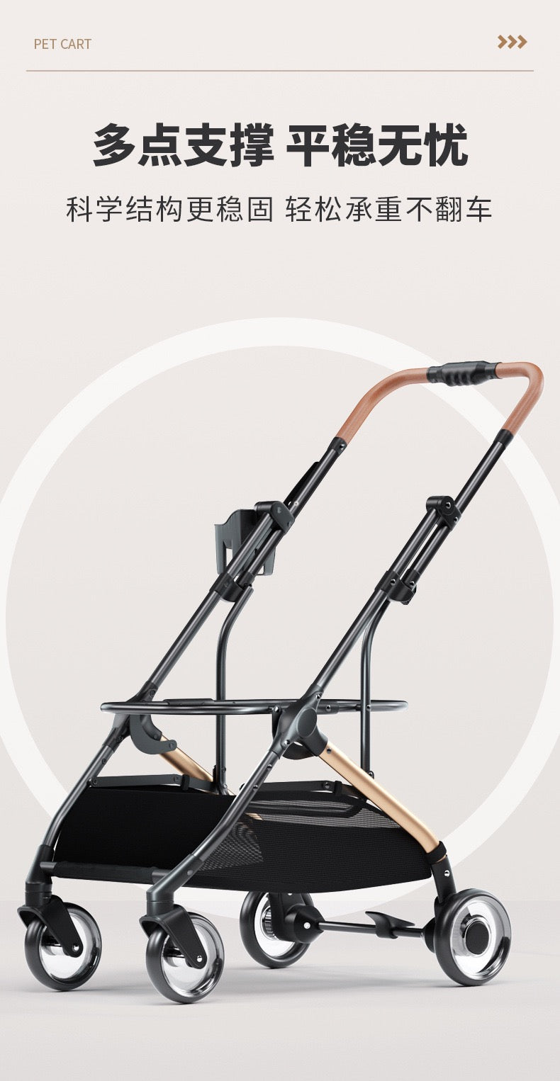 Bello Large 3-in-1 Pet Strollers with Detachable Carrier Foldable Travel Pet Stroller LD06T