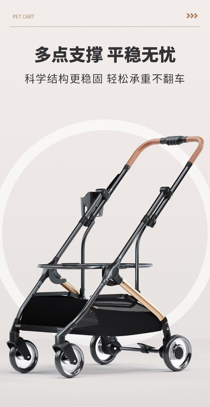 Bello Large 3-in-1 Pet Strollers with Detachable Carrier Foldable Travel Pet Stroller LD06T