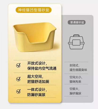 Hoopet Low Entry And Open Cat Litter Box