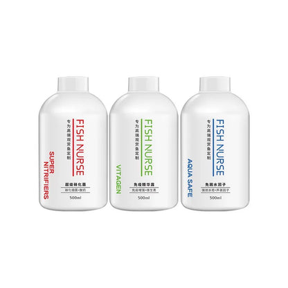 Fish Nurse 3-in-1 Aquarium Care Set Water Conditioner Nitrifying Bacteria & Immunity Supplement