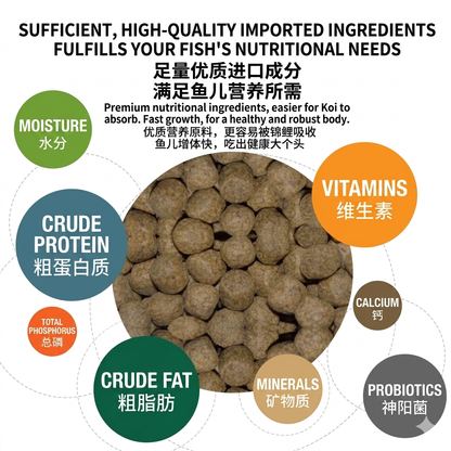 Shenyang Premium Koi Fish Food Color Enhancing Spirulina & Astaxanthin Pellets (1kg)