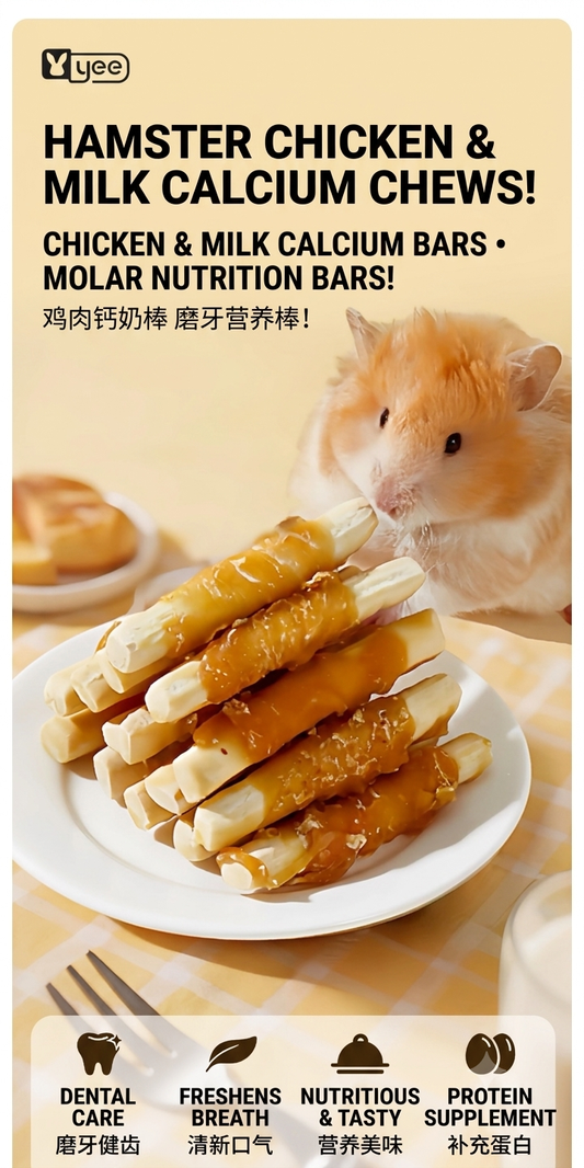 Yee Chicken Wrapped Goat Milk Calcium Chew Sticks-Premium Hamster Grinding Treats
