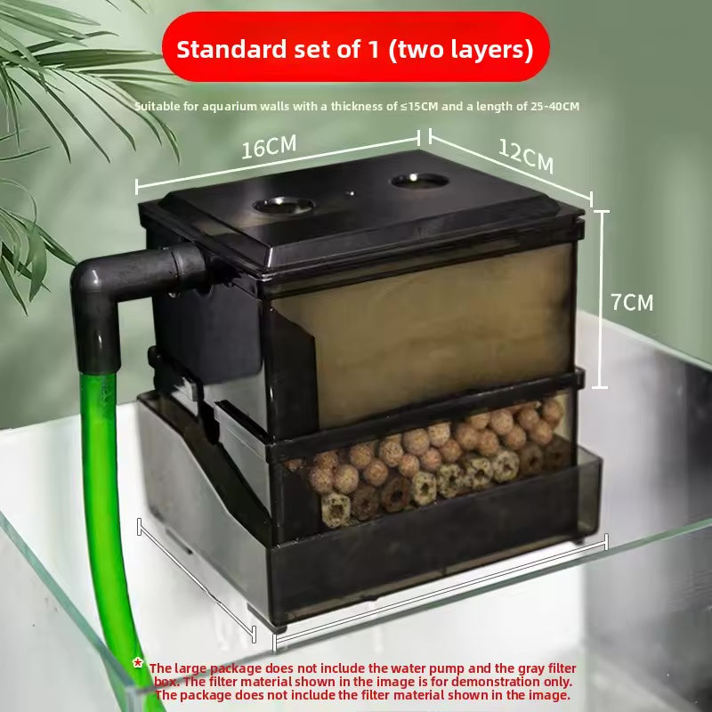 VOONLINE Tee-in-One Aquarium Filter System Upper Placement Circulation Water Purifier Drop Flow Box External Hanging Filter VL-232