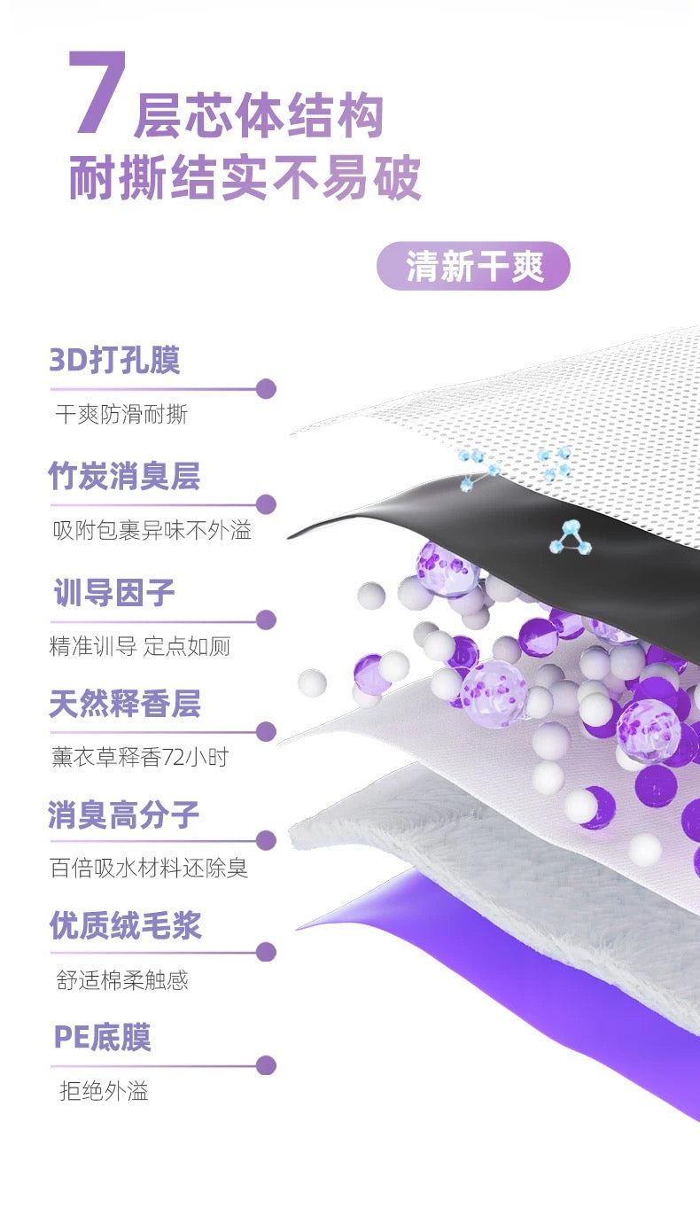 HUSHPET Lavender Pet Odor-Control Dog Training Pads