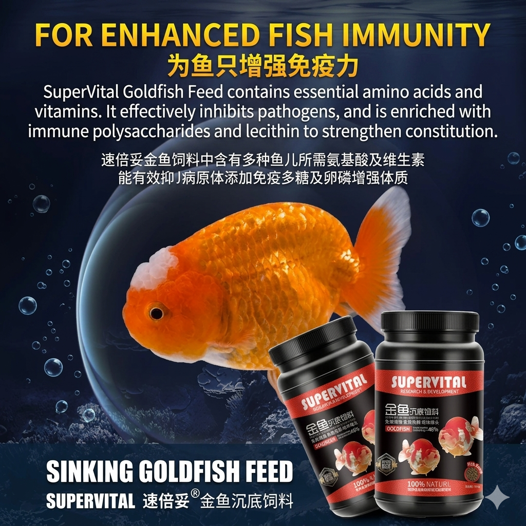 Supervital Goldfish Sinking Pellets-High Protein Color&Head Growth Fish Food(700g)