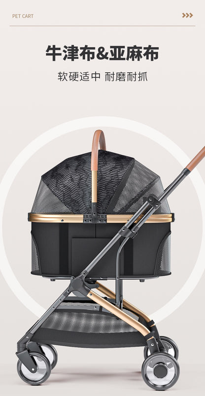 Bello Large 3-in-1 Pet Strollers with Detachable Carrier Foldable Travel Pet Stroller LD06T