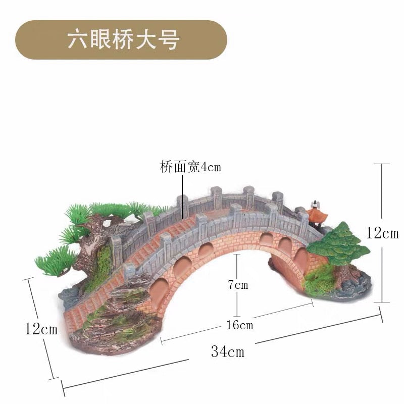 Magicalpets Aquarium Fish Tank Landscaping Bridge Ornament Resin Bridge Decoration
