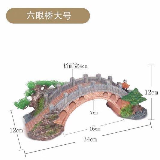 Magicalpets Aquarium Fish Tank Landscaping Bridge Ornament Resin Bridge Decoration