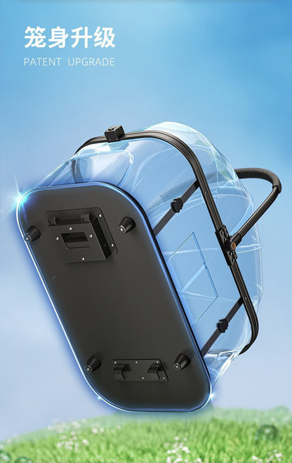 Bello Large 3-In-1 Cat Dog Stroller with Detachable Carrier Universal Wheel VM07 Black