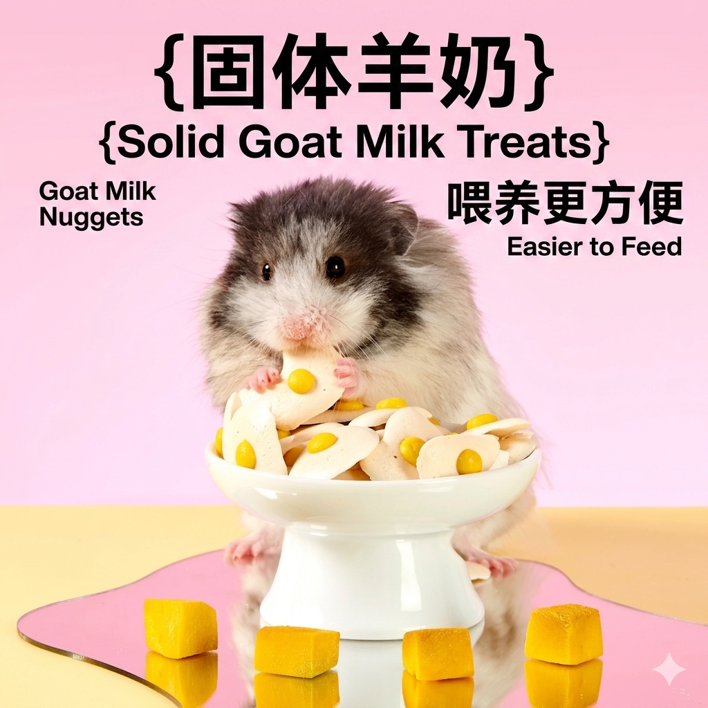 Yee Poached Egg Goat Milk Melting Drops Small Pet Treats For Hamster, Rabbit,Guinea Pig & Chinchilla 50g/Box