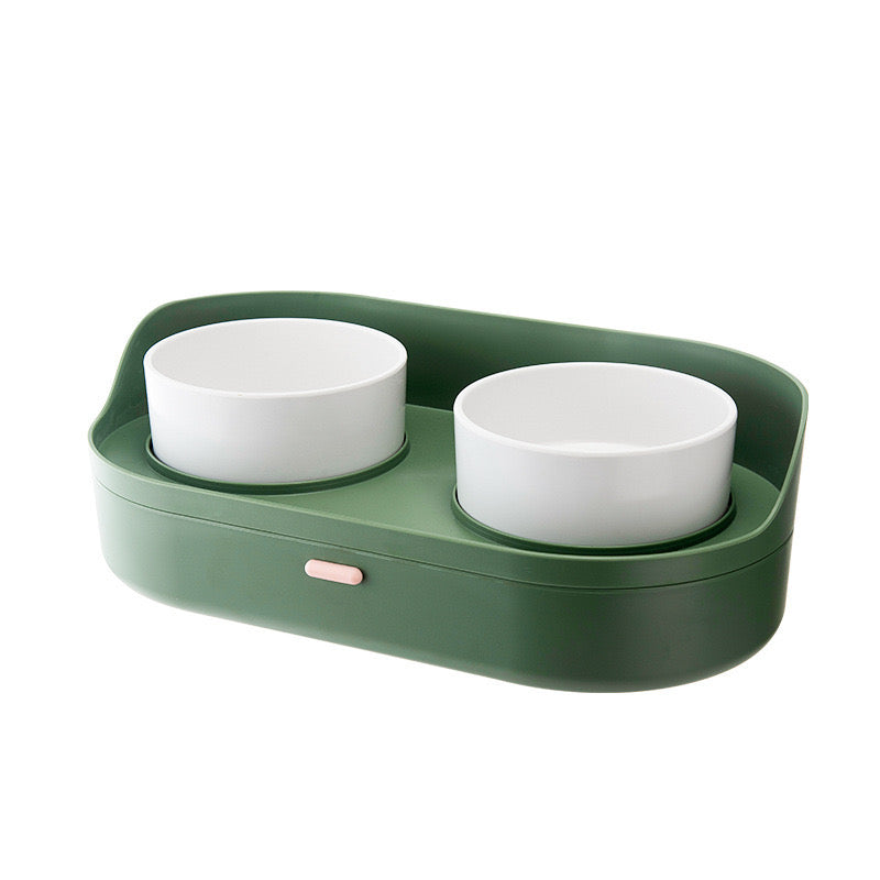 Hoopet Pet feeding Station With Elevated Pet Bowls With Food Storage