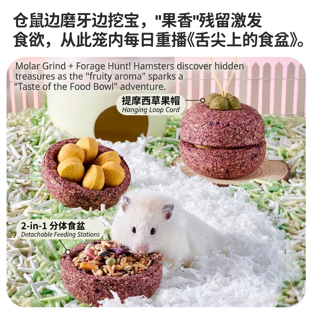 Yee Mangosteen-Shaped Hamster Foraging Chew Treat 150g