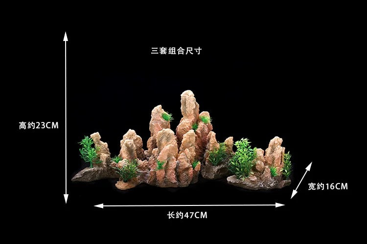 Magicalpets Aquarium Natural Stones Aquarium Rocks Fish Tank Decoration 3pcs Set