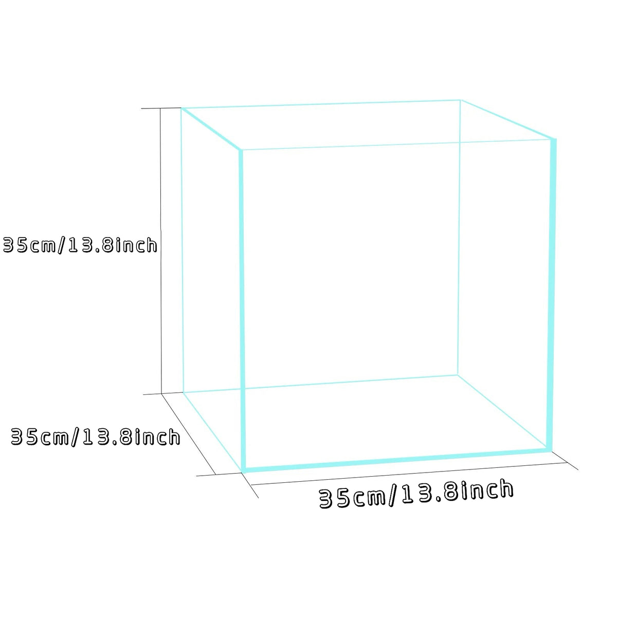 Yi Ding Ultra-Clear Cube Glass Aquarium Tank From 1-25 Gallon Series