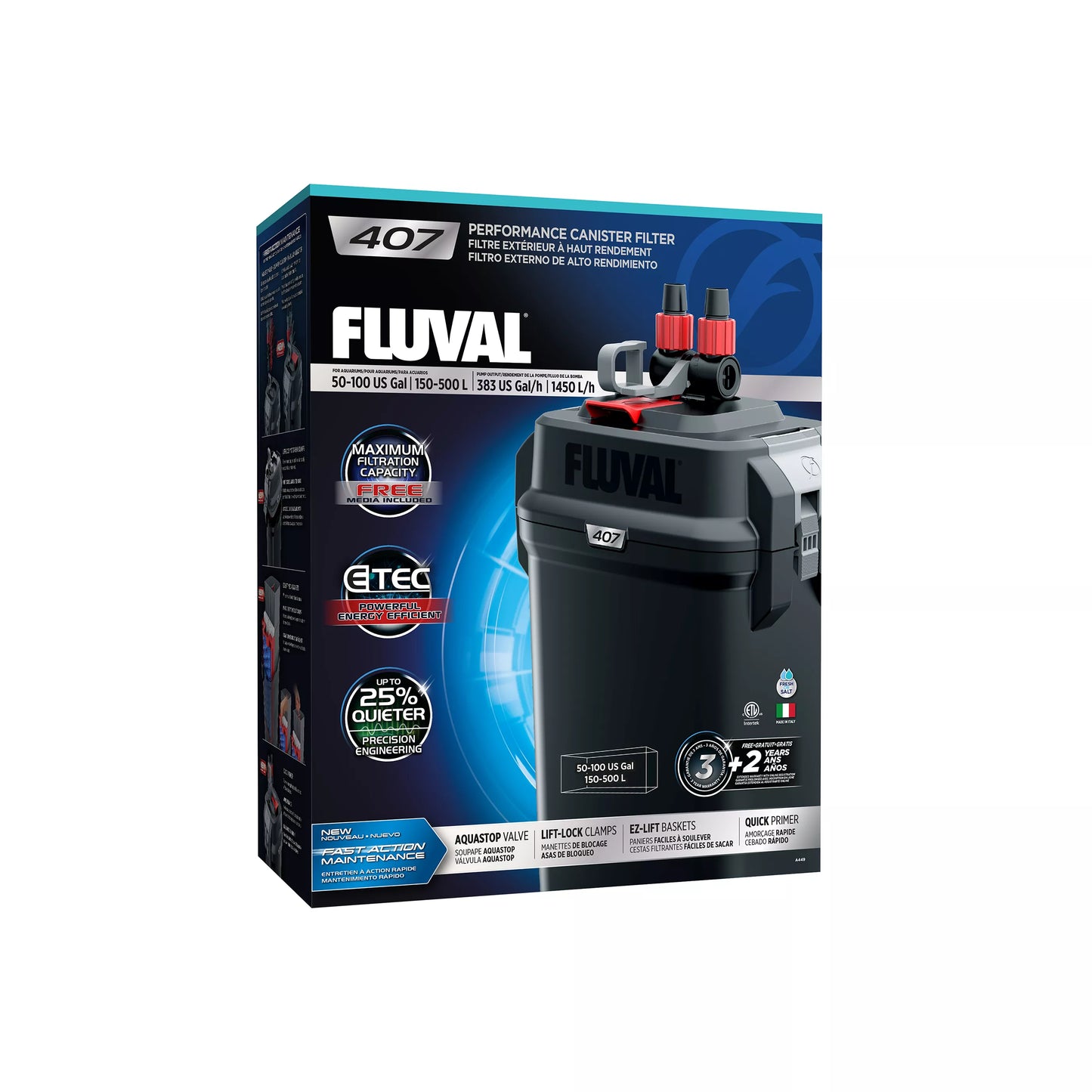 Fluval 407 Performance Aquarium Canister Filter