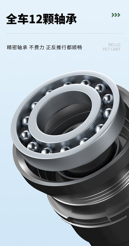 Bello Large 4 in 1 Pet Stroller One-Touch Folding Lightweight Cat&Dog Stroller VM01 Golden