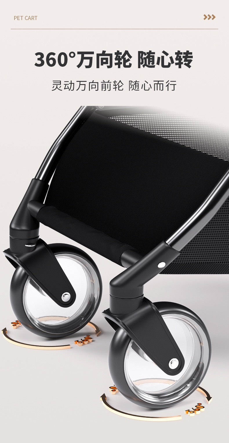 Bello Large 3-in-1 Pet Strollers with Detachable Carrier Foldable Travel Pet Stroller LD06T