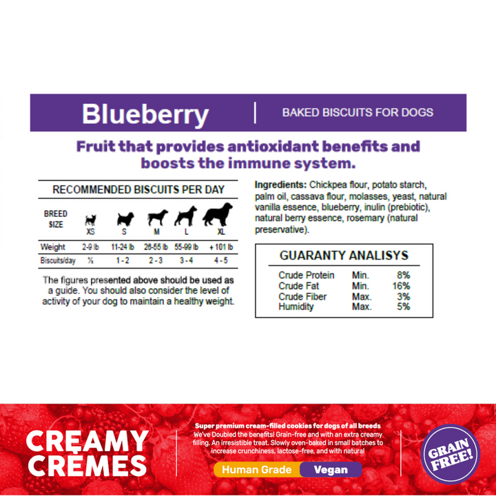 Granville Island Dog Biscuits Grain Free Creamy Cremes - Blueberry