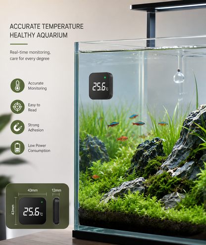 High Precision External Stick-On Fish Tank Thermometer For Freshwater & Saltwater Aquarium TJY-001