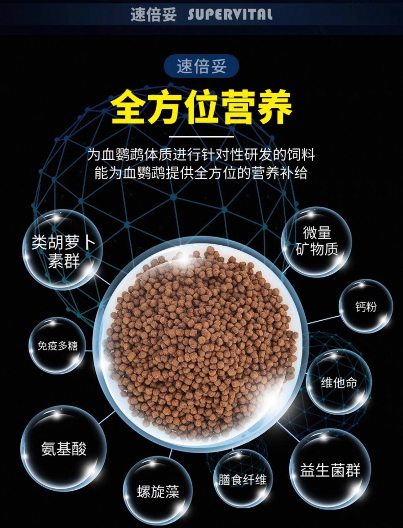 Supervital Professional Blood Parrot Fish Food 360g