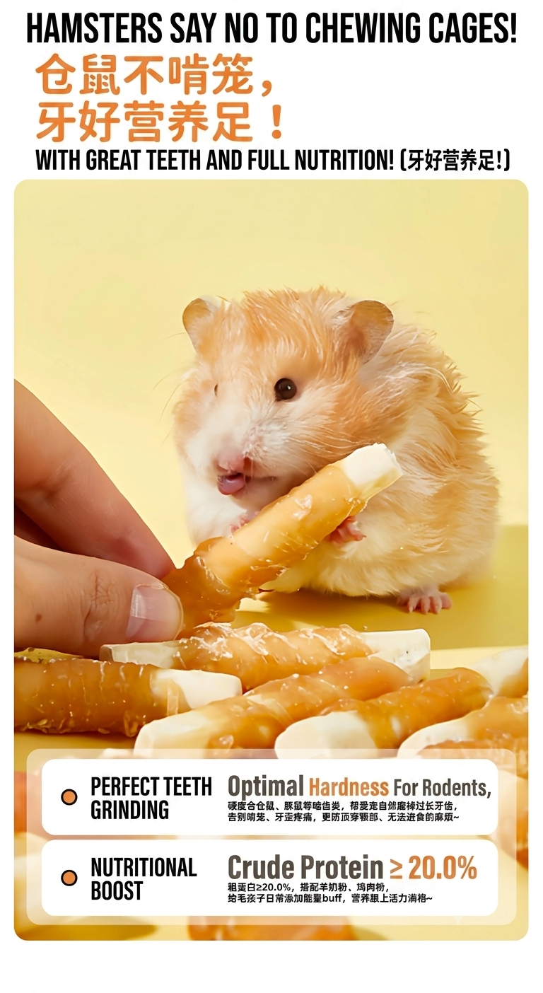 Yee Chicken Wrapped Goat Milk Calcium Chew Sticks-Premium Hamster Grinding Treats