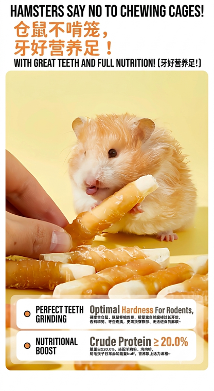 Yee Chicken Wrapped Goat Milk Calcium Chew Sticks-Premium Hamster Grinding Treats