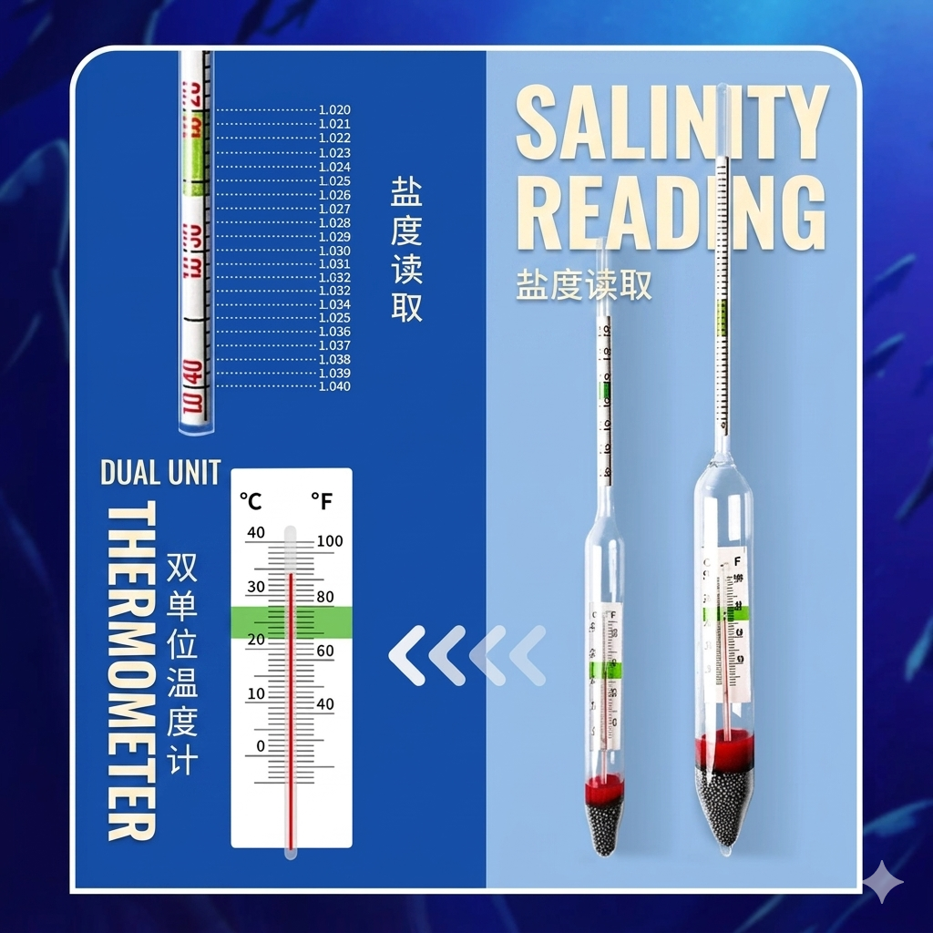 Magical Aquarium Hydrometer With Thermometer For Saltwater Tank