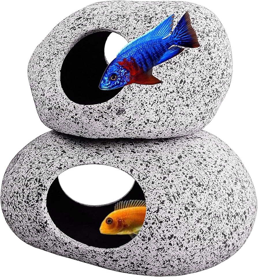 MagicalPet Aquarium Shrimp Betta Fish Hide Stone Cave Hide Breeding Spawning Decorations