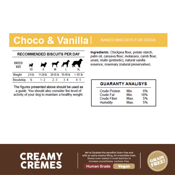 Granville Island Dog Biscuits Grain Free Creamy Cremes - Choco & Vanilla