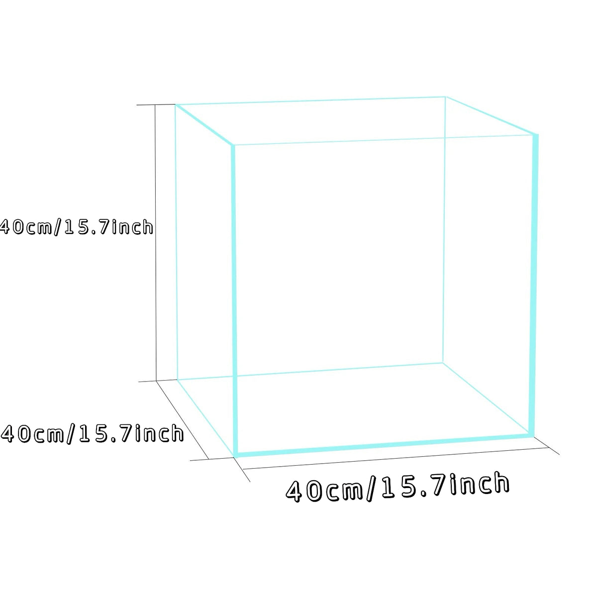 Yi Ding Ultra-Clear Cube Glass Aquarium Tank From 1-25 Gallon Series