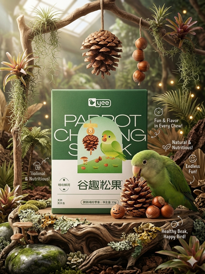 Yee Natural Pine Cone Parrot Chew Treat