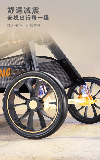 Bello Luxury Large 3 in 1 Pet Stroller with Detachable Carrier For Cats And Dogs VM06 Black