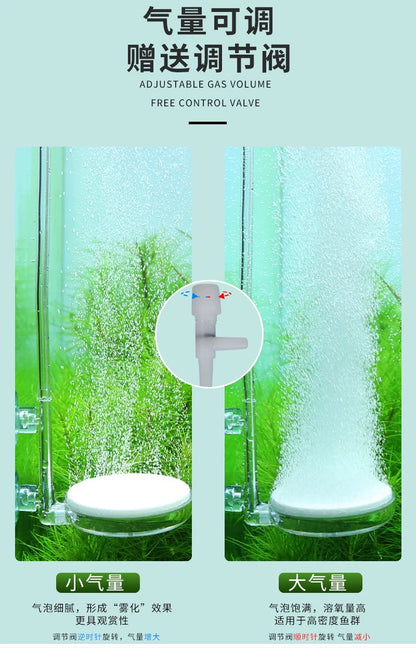 VOONLINE Aquarium Nano Air Diffuser Oxygen V-60