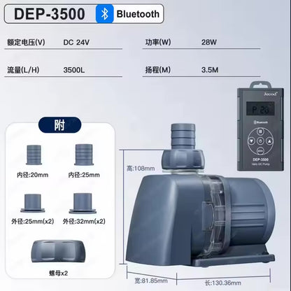 Jebao/Jecod New Ultra Quiet Water Pump Bluetooth APP Control DEP-3500 For Fish Tank Aquarium Diving Water Circulation Filter Pump