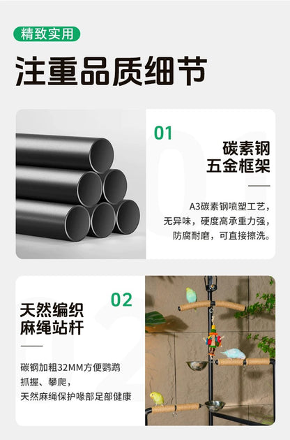 MagicalPets Stainless Steel Parrot Stand Large Bird Perch Stand