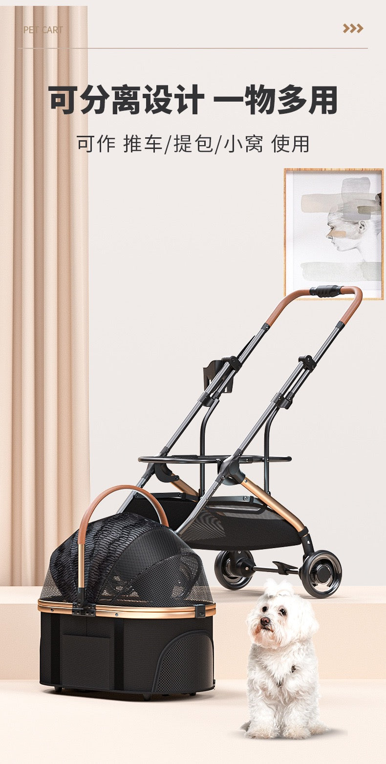 Bello Large 3-in-1 Pet Strollers with Detachable Carrier Foldable Travel Pet Stroller LD06T