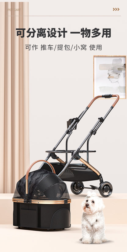 Bello Large 3-in-1 Pet Strollers with Detachable Carrier Foldable Travel Pet Stroller LD06T