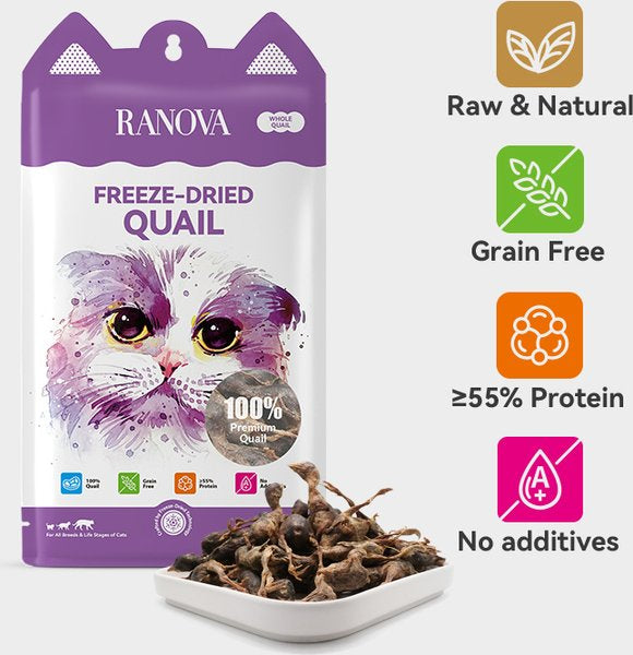 Ranova Quail Freeze-Dried Dog & Cat Treats, 40-g bag