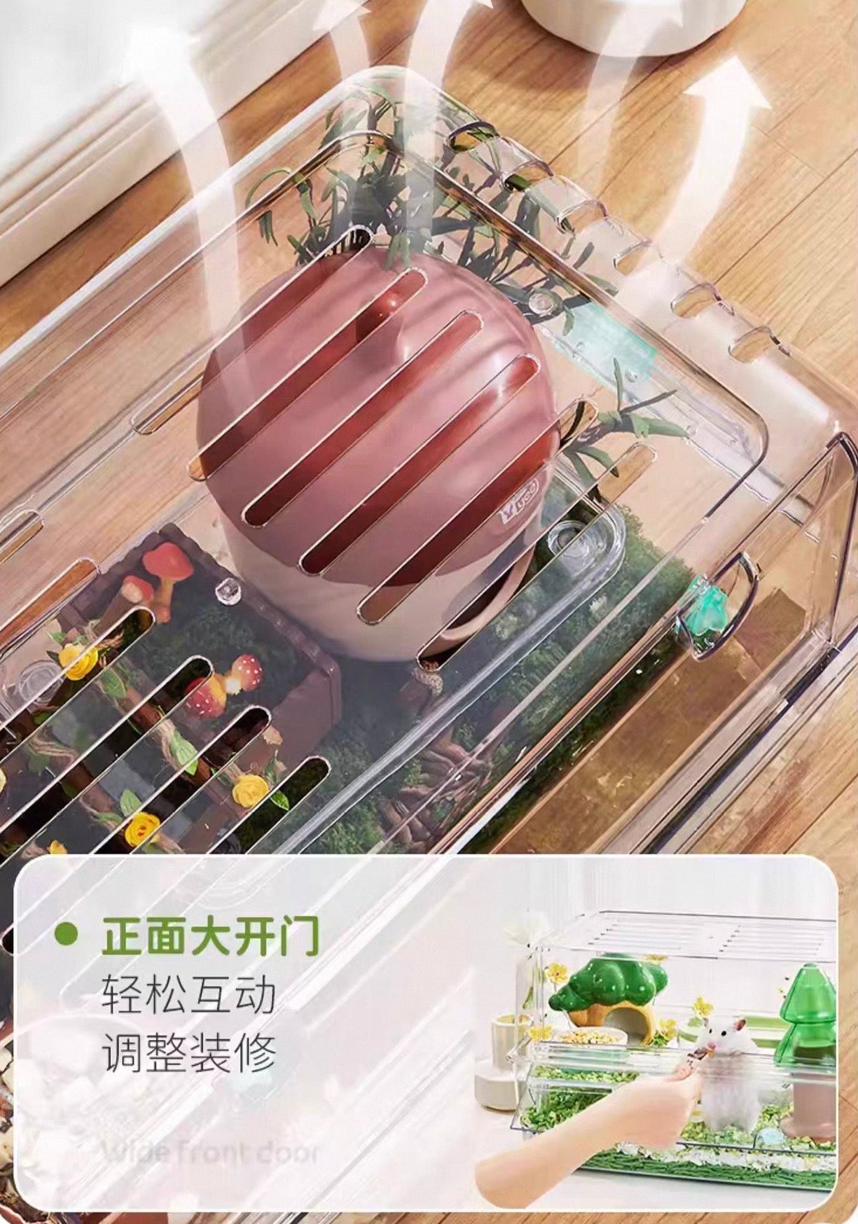 YEE Acrylic Large Hamster Cage For Small Pets
