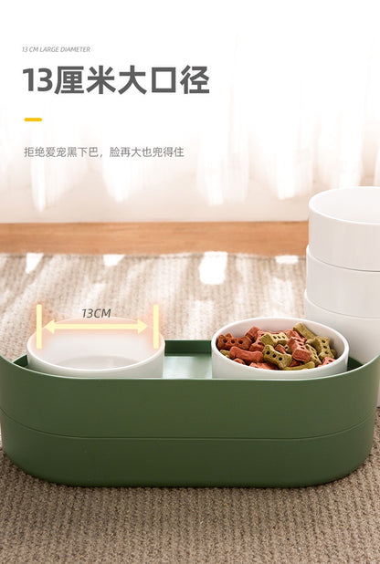 Hoopet Pet feeding Station With Elevated Pet Bowls With Food Storage