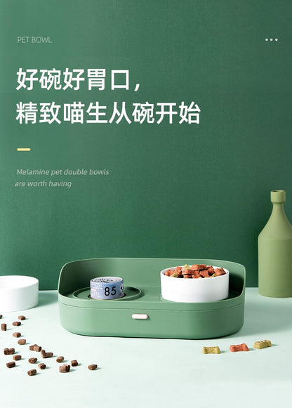 Hoopet Pet feeding Station With Elevated Pet Bowls With Food Storage